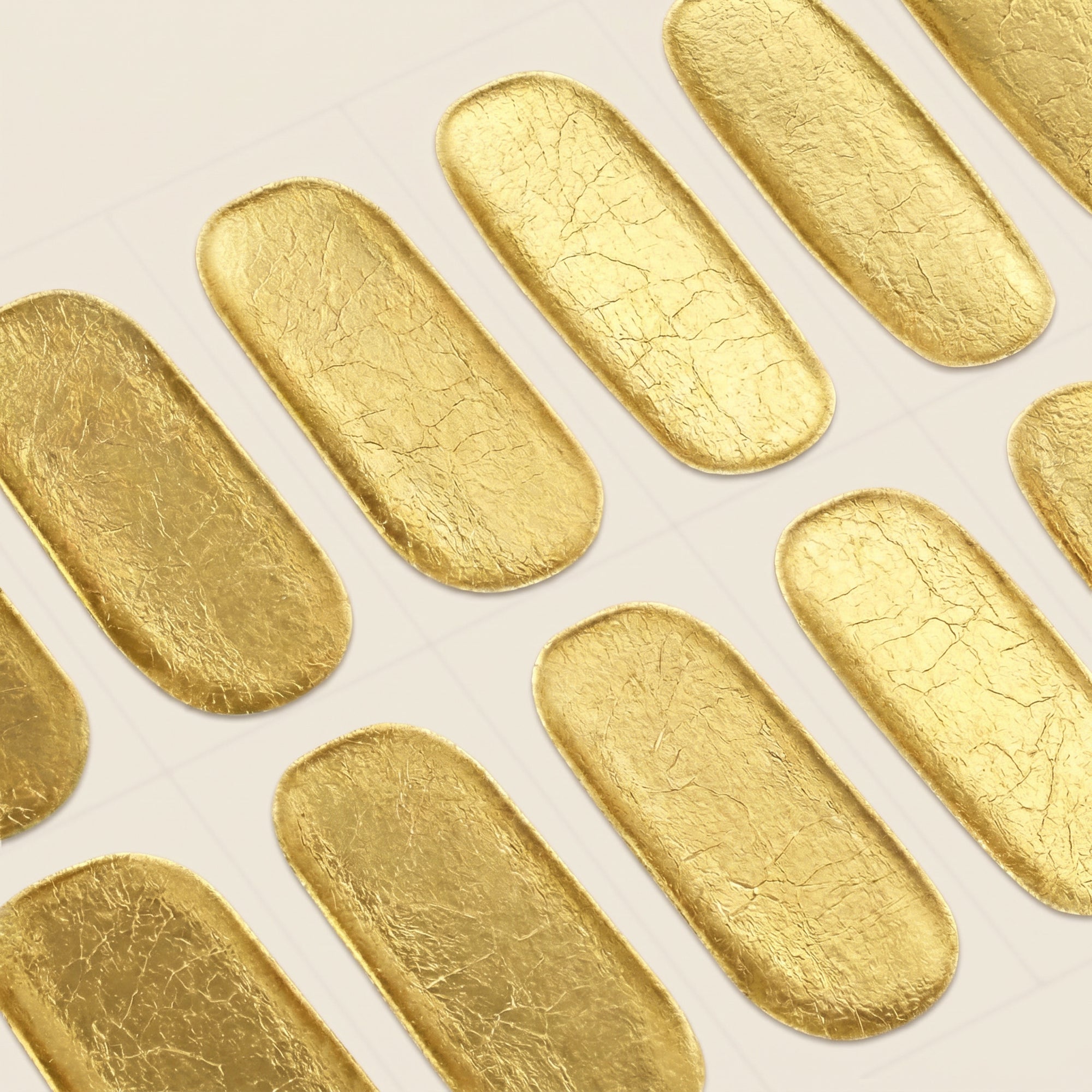 Gold foil mesme nail wraps strip