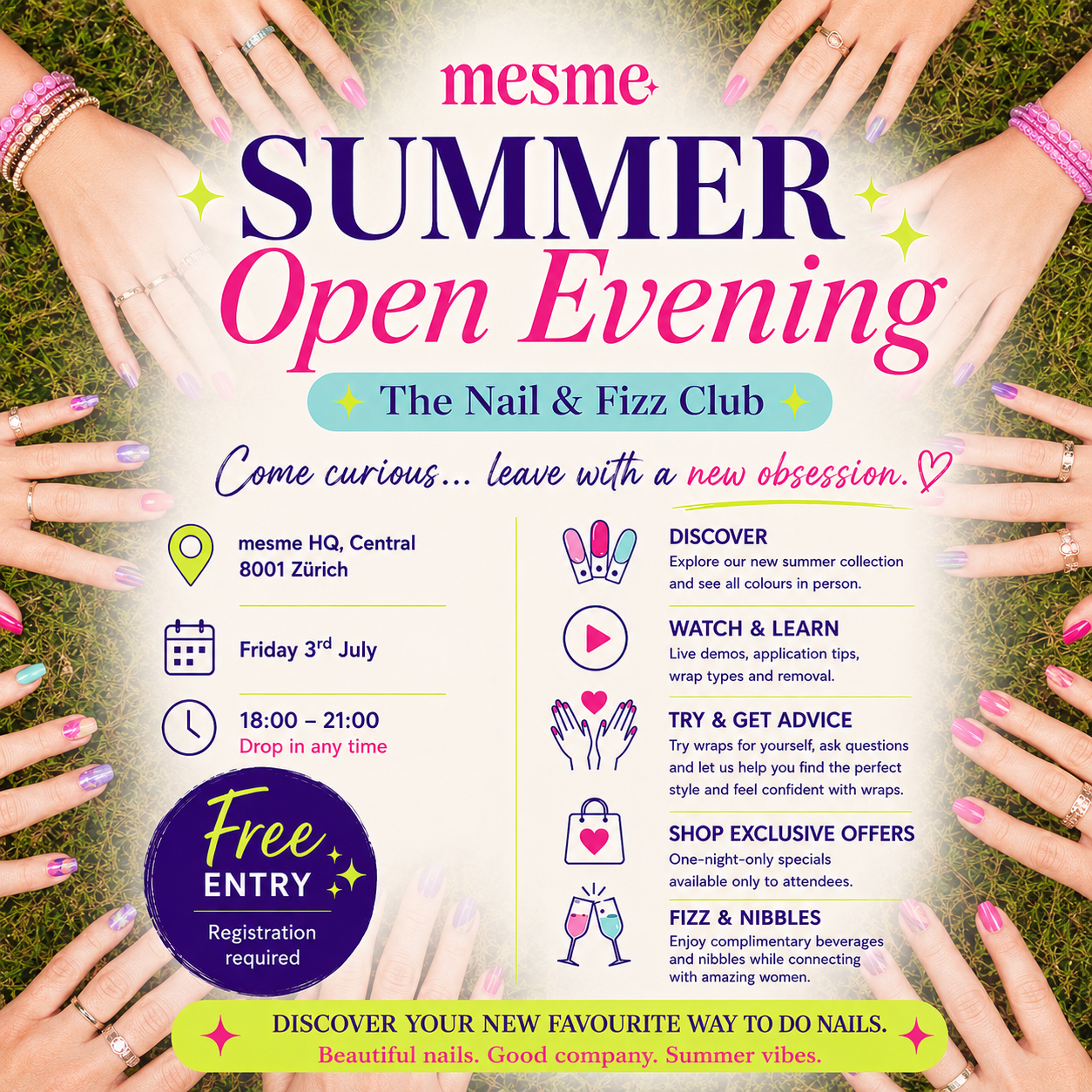 Nail & Fizz Open Evening at mesme