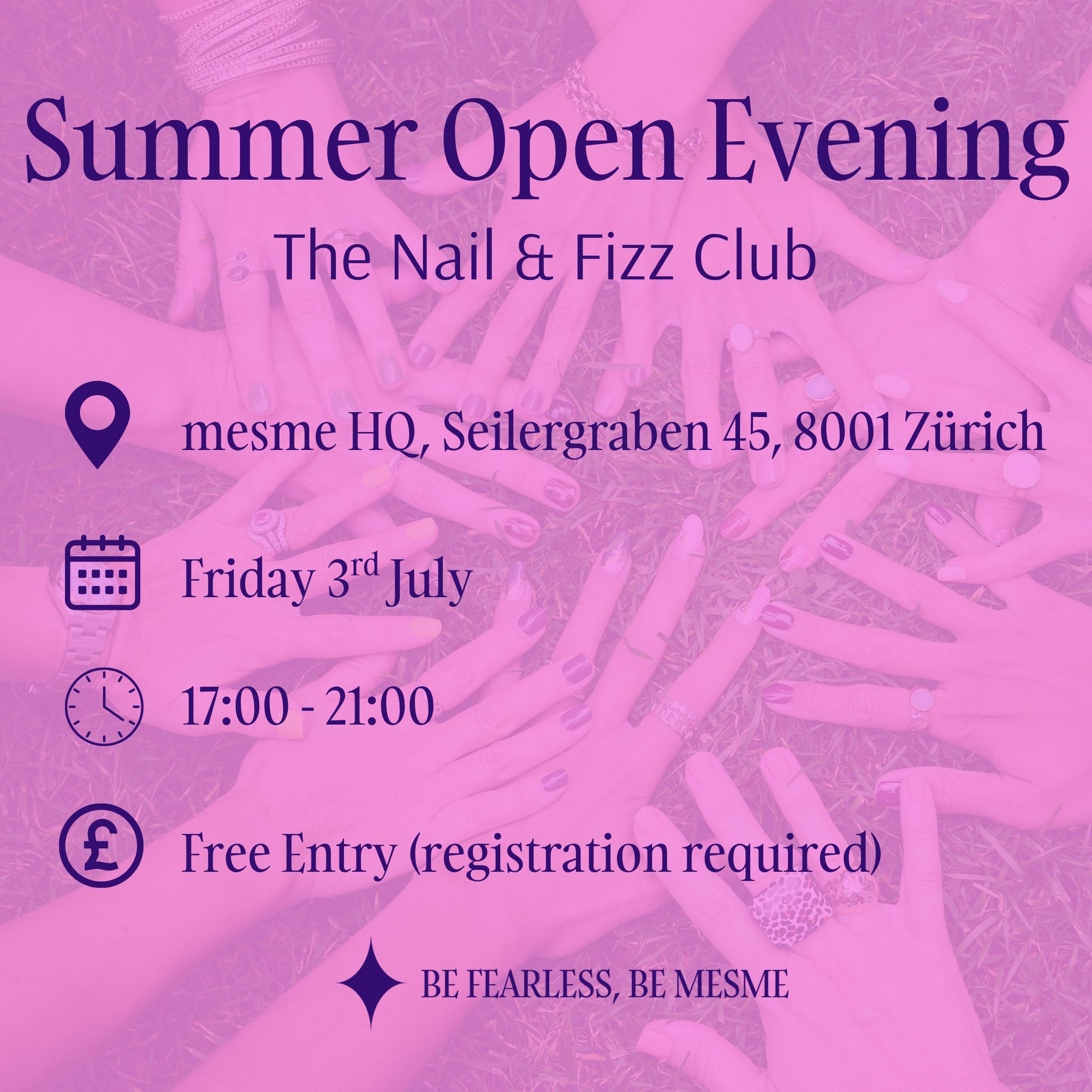 Nail & Fizz Open Evening at mesme