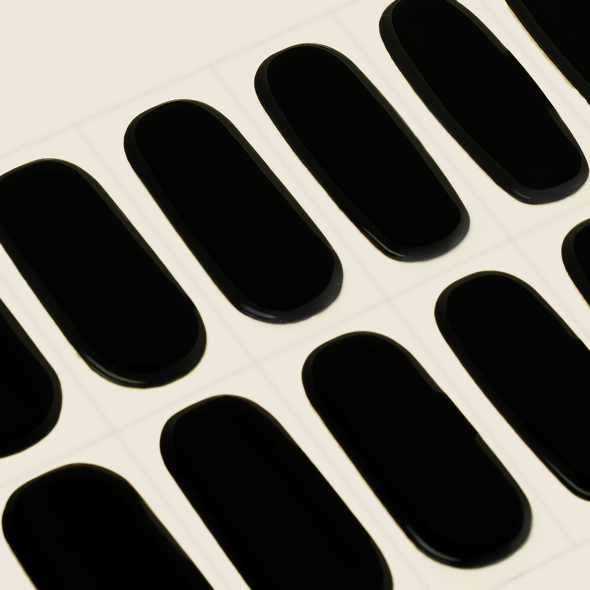 mesme YumiJet Black 10-Day UV-Free Nail Wraps — Strip Sheet Close-Up