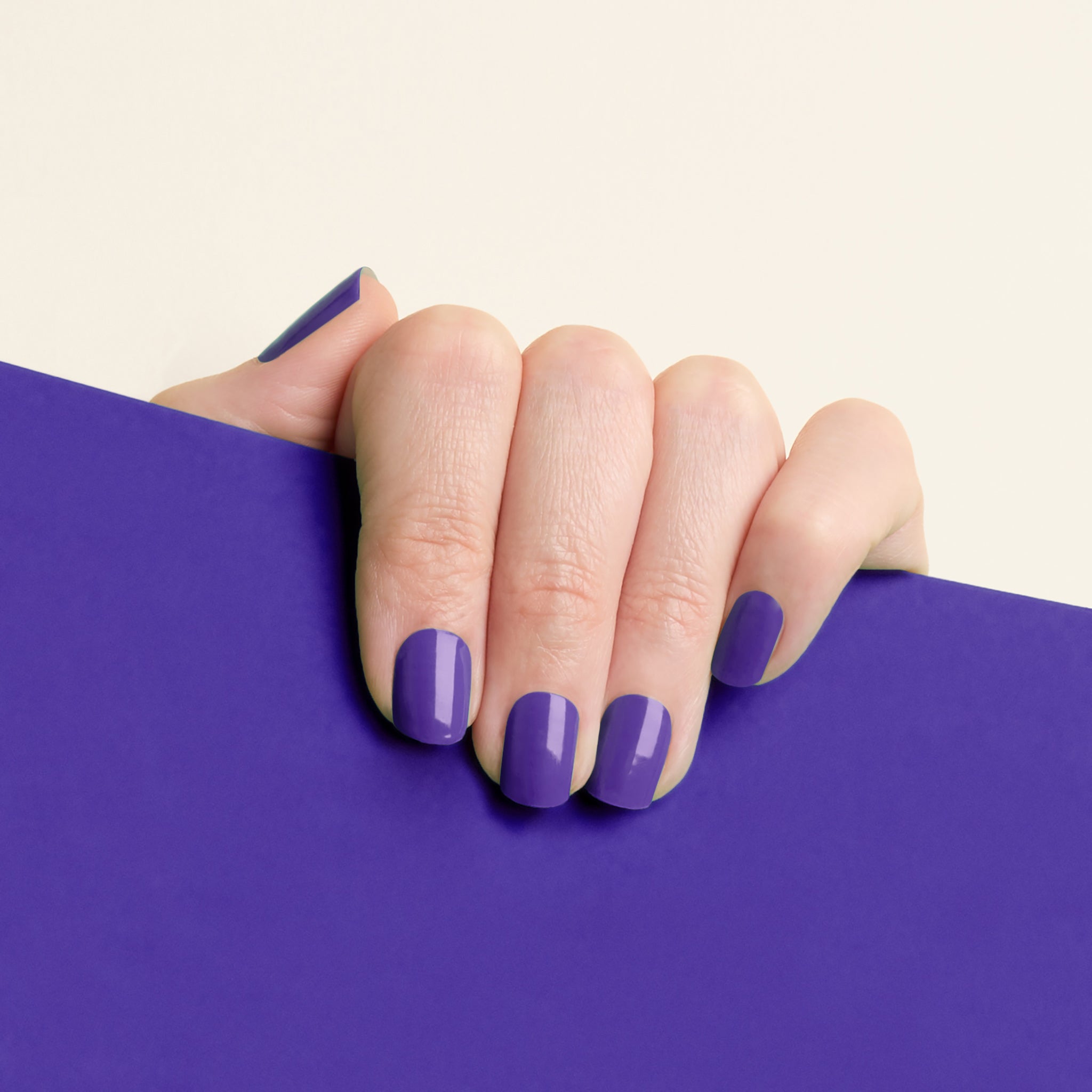 mesme Adrianna Violet Purple 10-Day UV-Free Nail Wraps On Hand