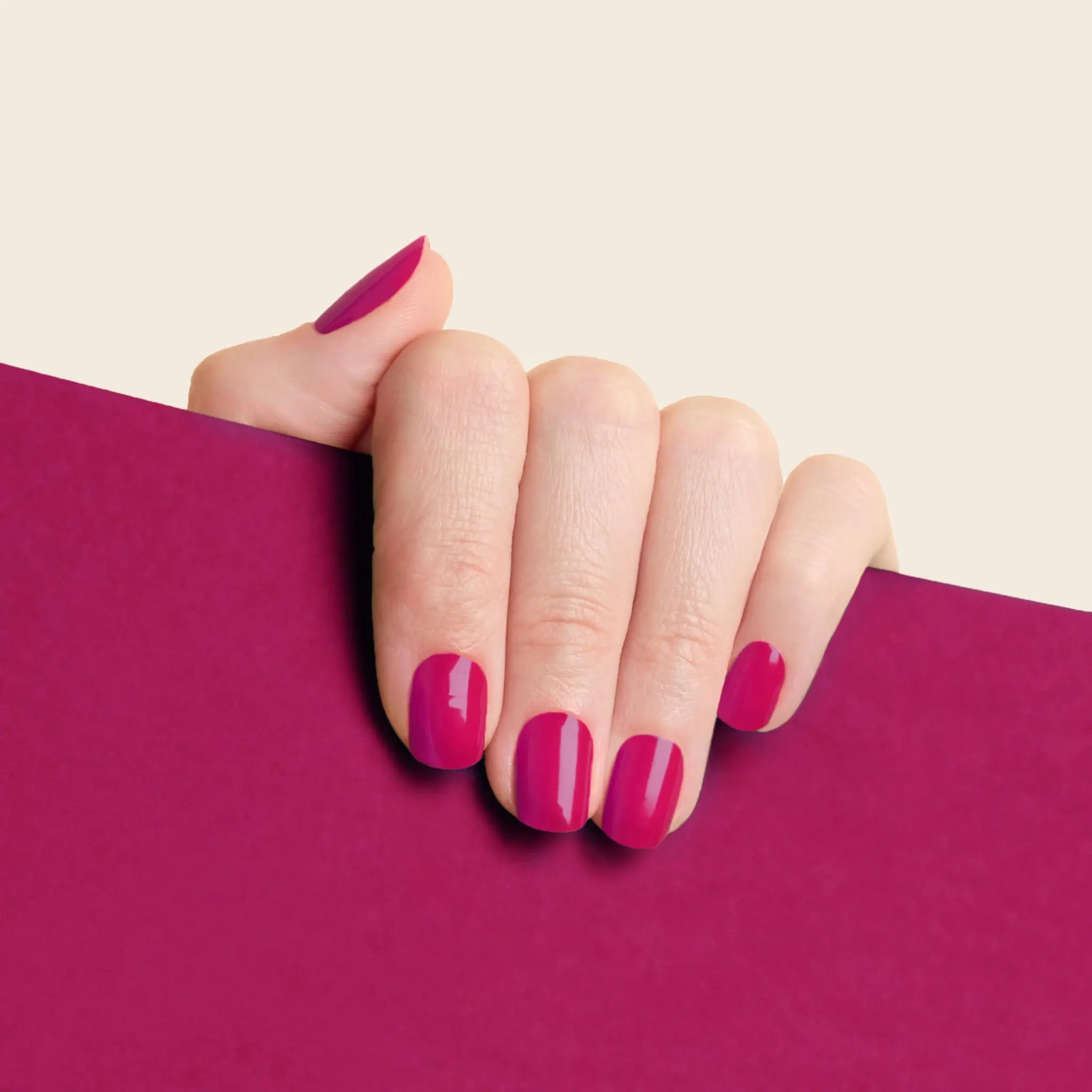 mesme Anne Magenta Berry STAY UV-Free Nail Wraps On Hand