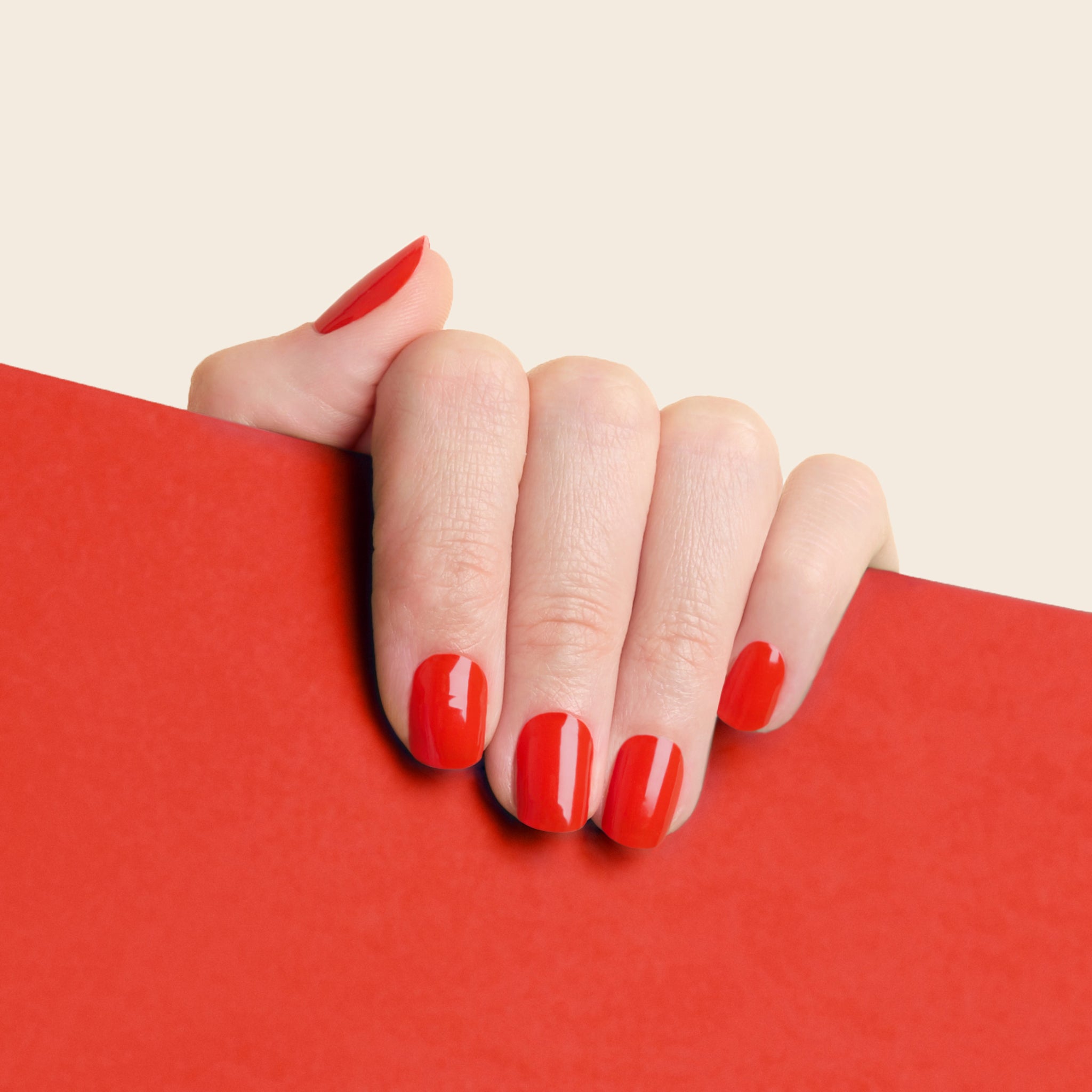 mesme Danielle Classic Red 10-Day UV-Free Nail Wraps On Hand