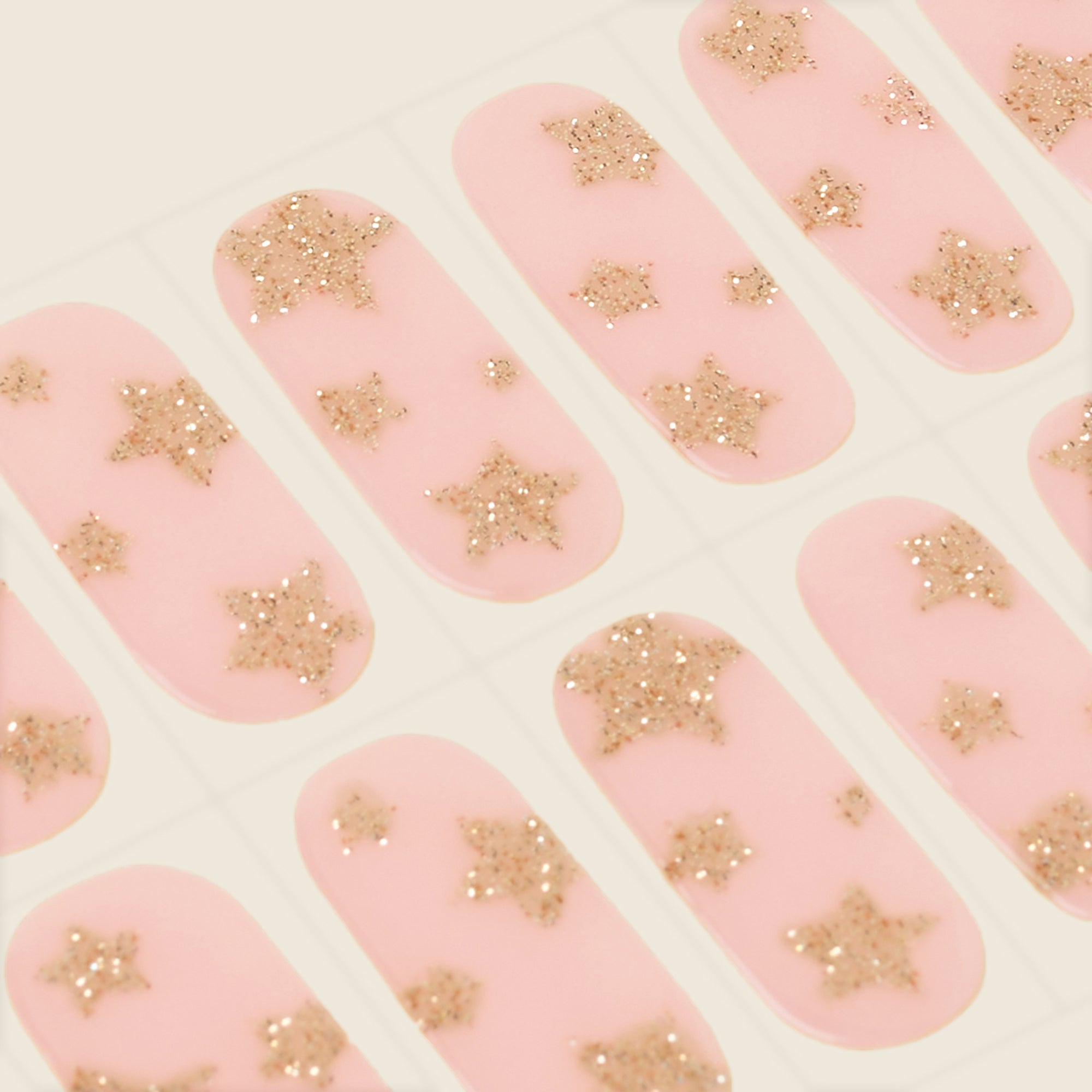 mesme Darina Nude Pink STAY UV-Free Nail Wraps — Strip Sheet Close-Up
