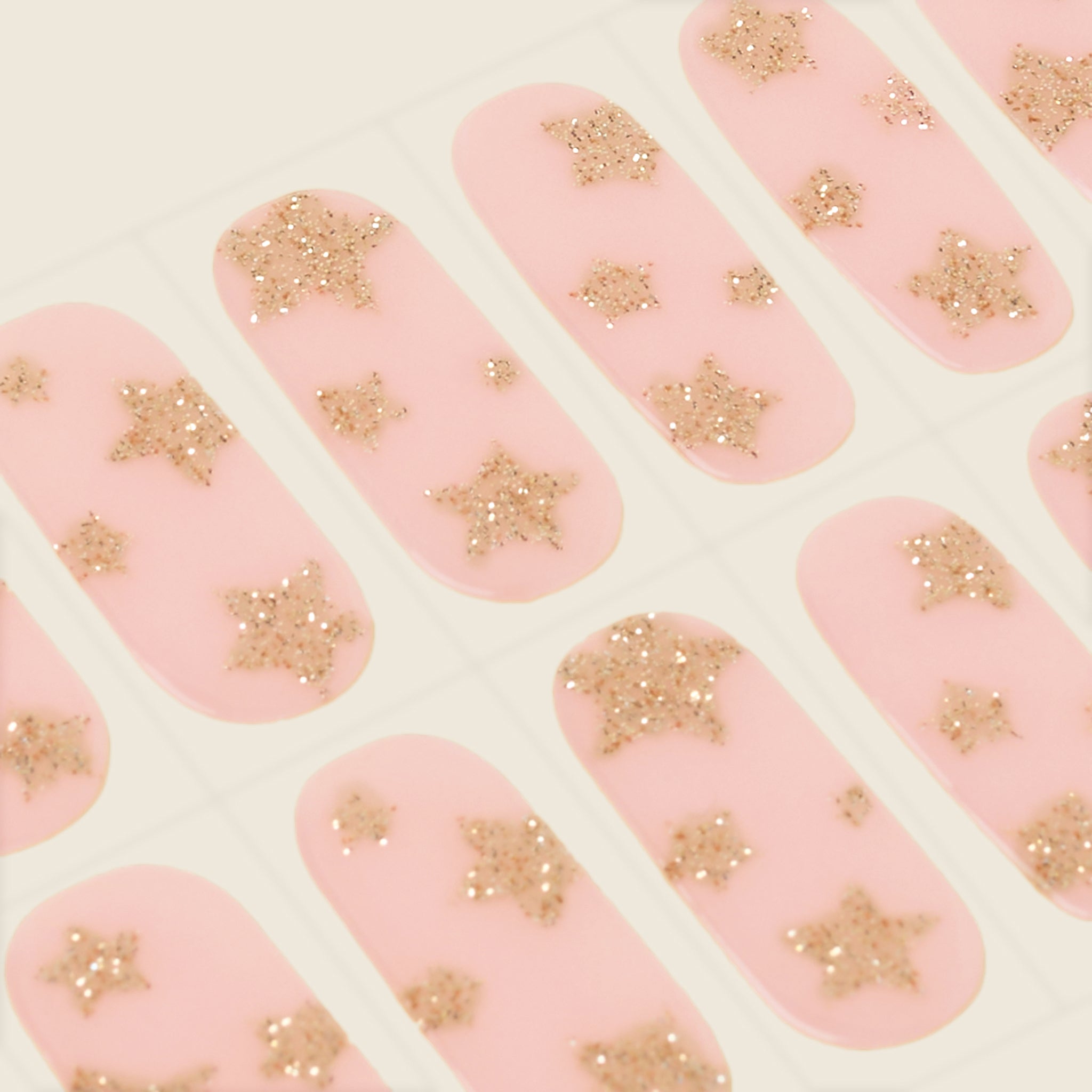 mesme Darina Nude Pink STAY UV-Free Nail Wraps — Strip Sheet Close-Up