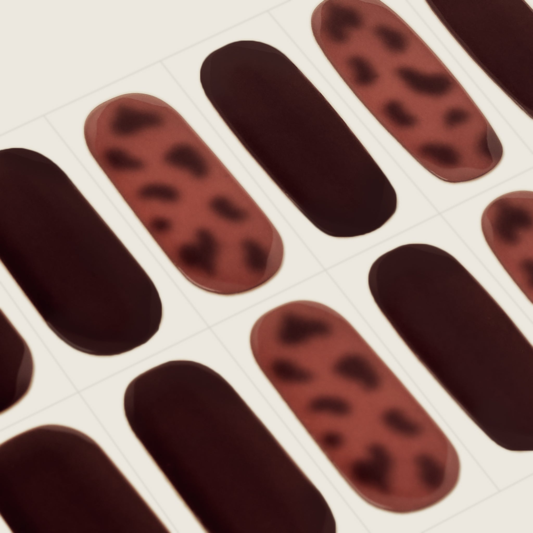 mesme Elly Brown Leopard 10-Day UV-Free Nail Wraps — Strip Sheet Close-Up