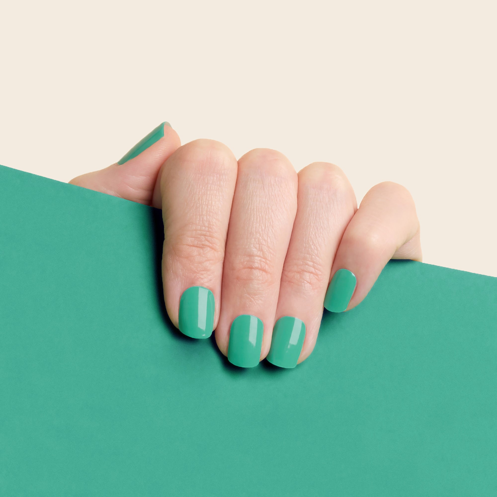 mesme Fei Jade Green STAY UV-Free Nail Wraps On Hand