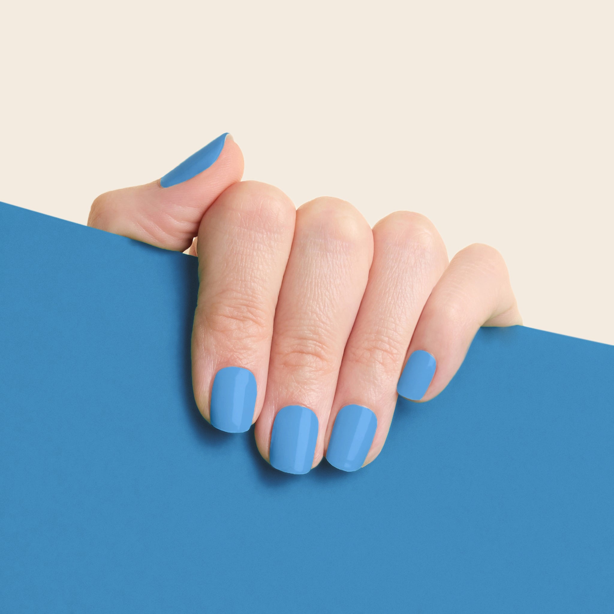 mesme Gemma Sky Blue STAY UV-Free Nail Wraps On Hand