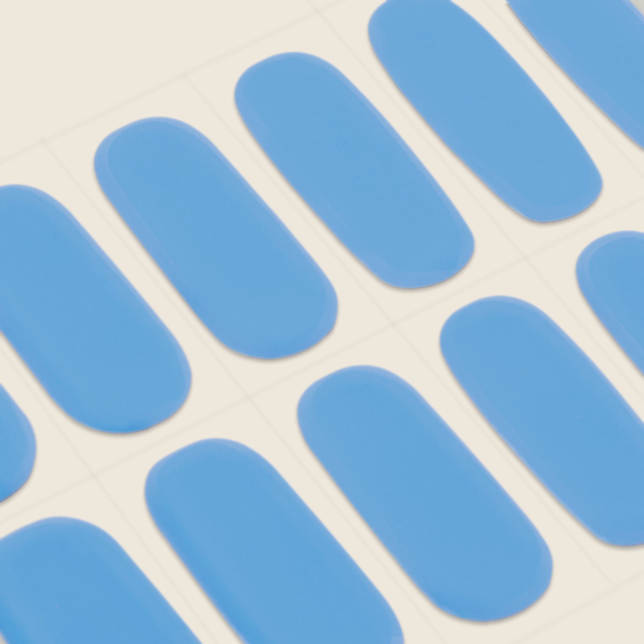 mesme Gemma Sky Blue STAY UV-Free Nail Wraps — Strip Sheet Close-Up
