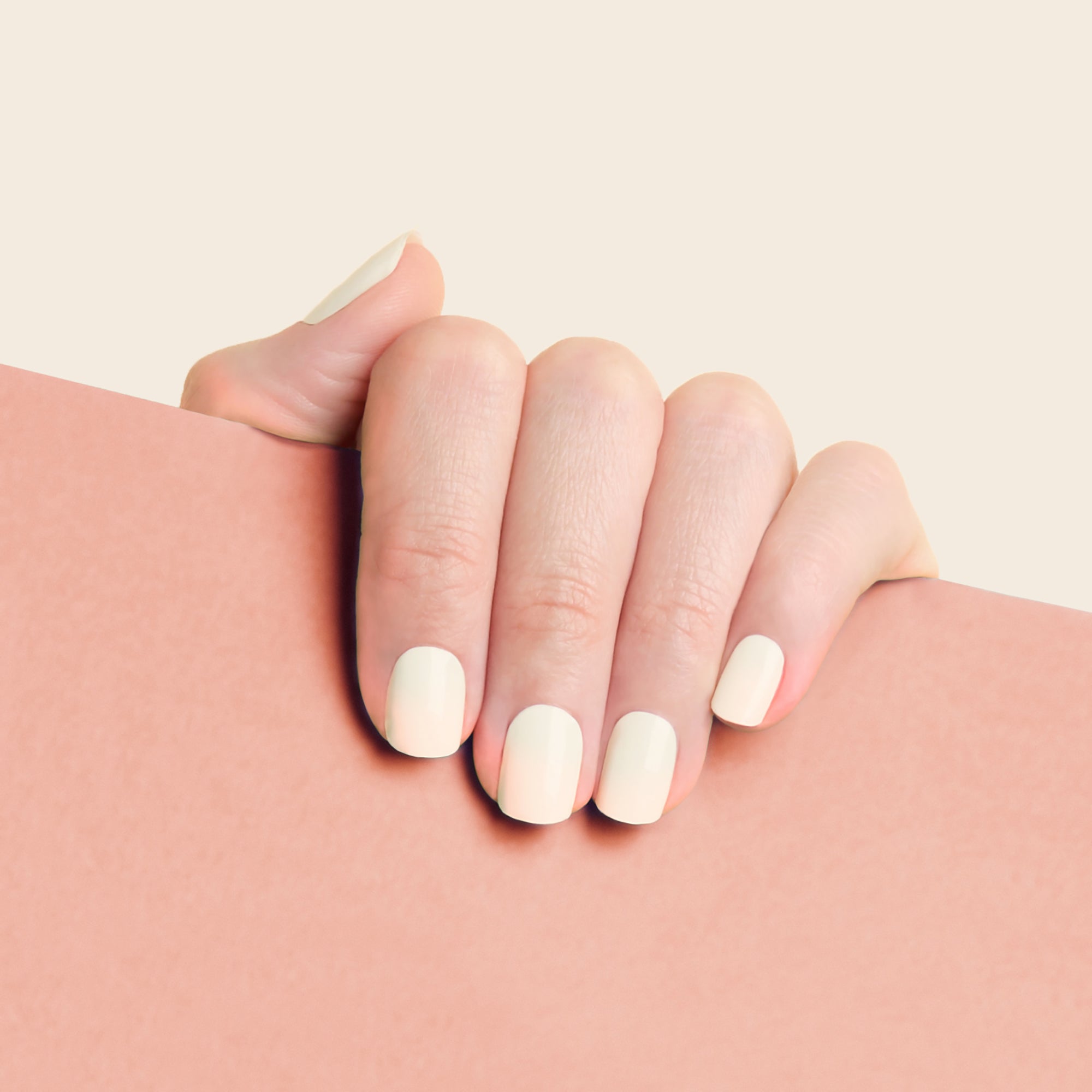 mesme Hannah Ivory Nude 10-Day UV-Free Nail Wraps On Hand