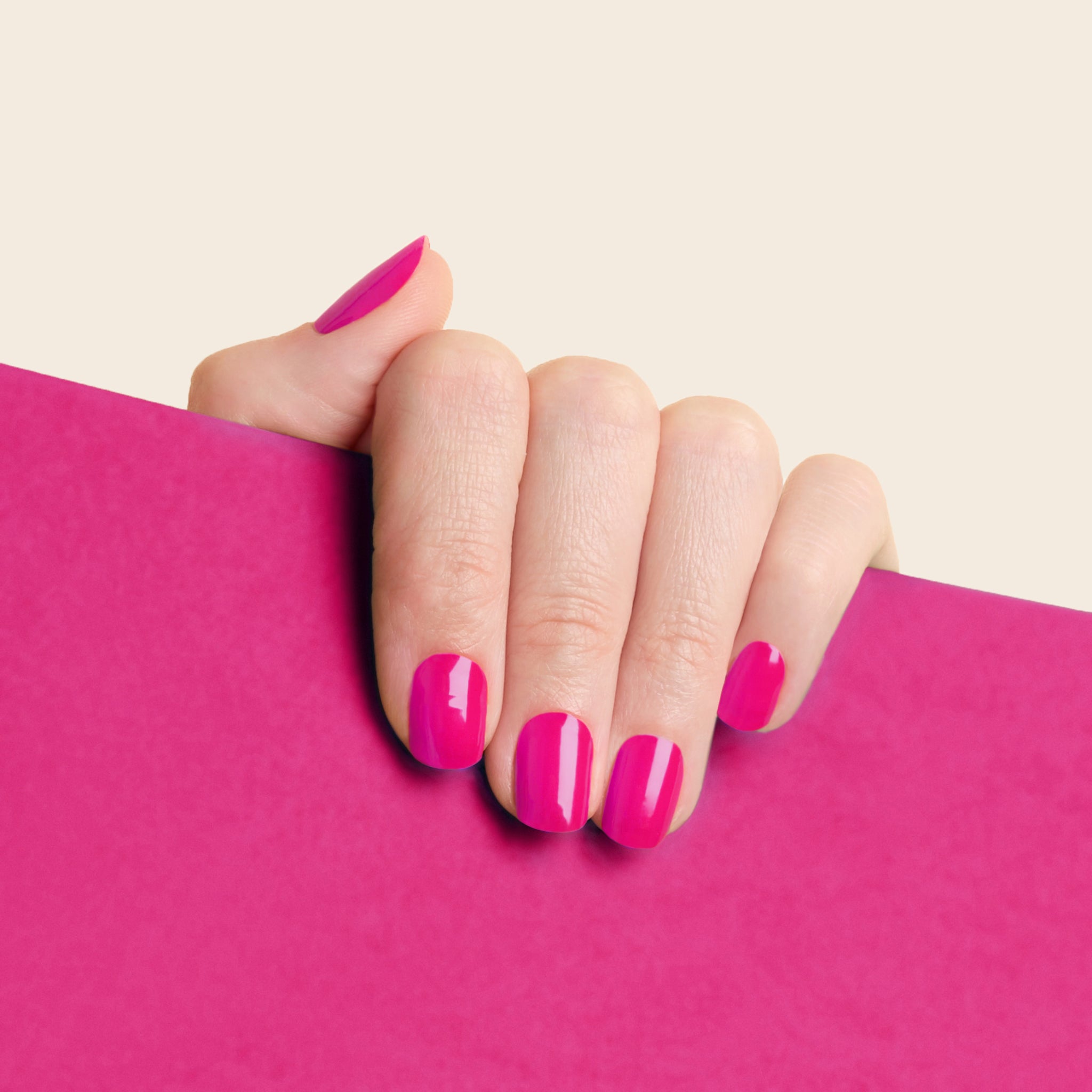 mesme Jenny Hot Pink 10-Day UV-Free Nail Wraps On Hand