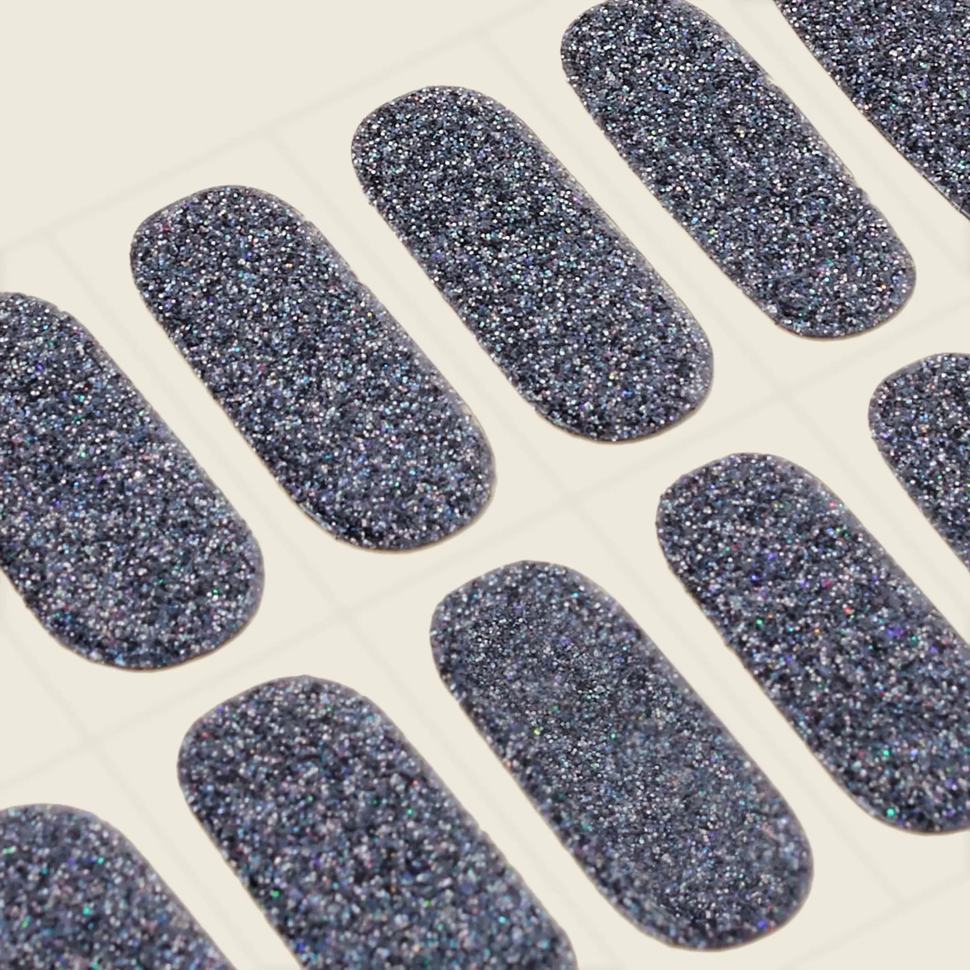 mesme Kittima Charcoal 10-Day UV-Free Nail Wraps — Strip Sheet Close-Up