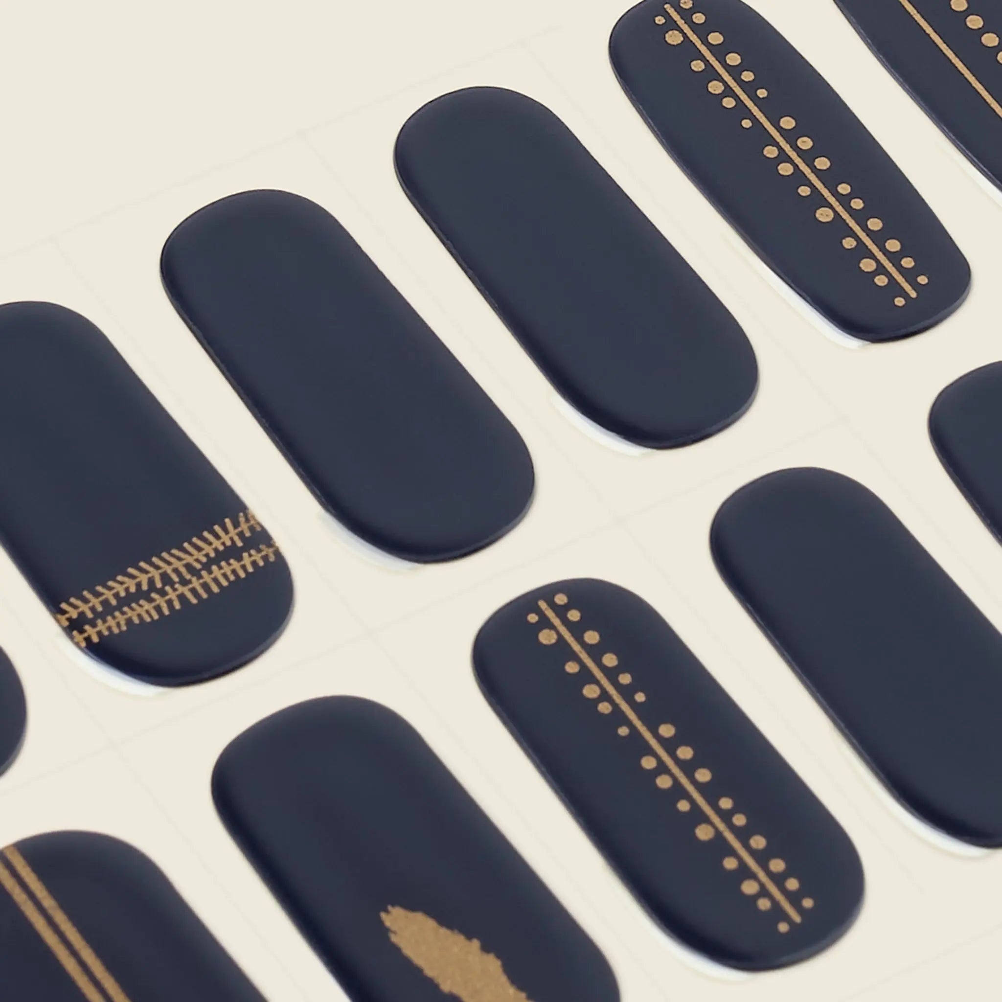 mesme Laia Dark Navy 14-Day UV Gel Nail Wraps — Strip Sheet Close-Up