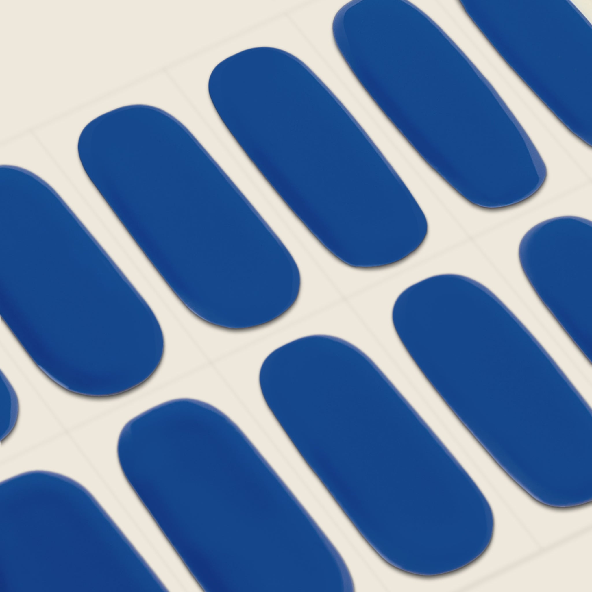 mesme Luisa Cobalt Blue 10-Day UV-Free Nail Wraps — Strip Sheet Close-Up
