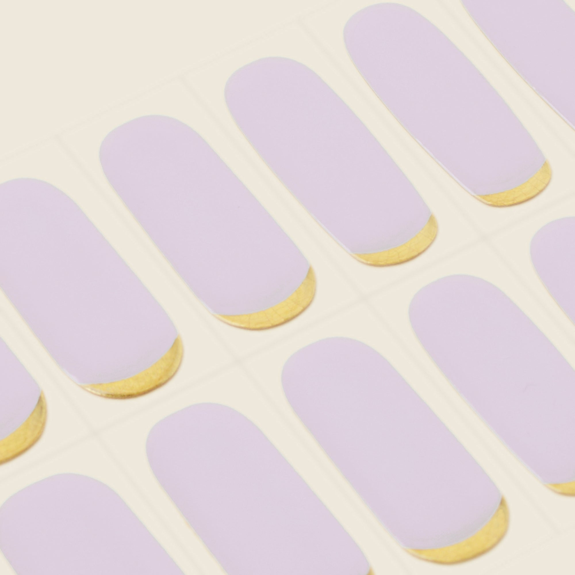 mesme Nami Lavender with Gold Tips STAY UV-Free Nail Wraps — Strip Sheet Close-Up