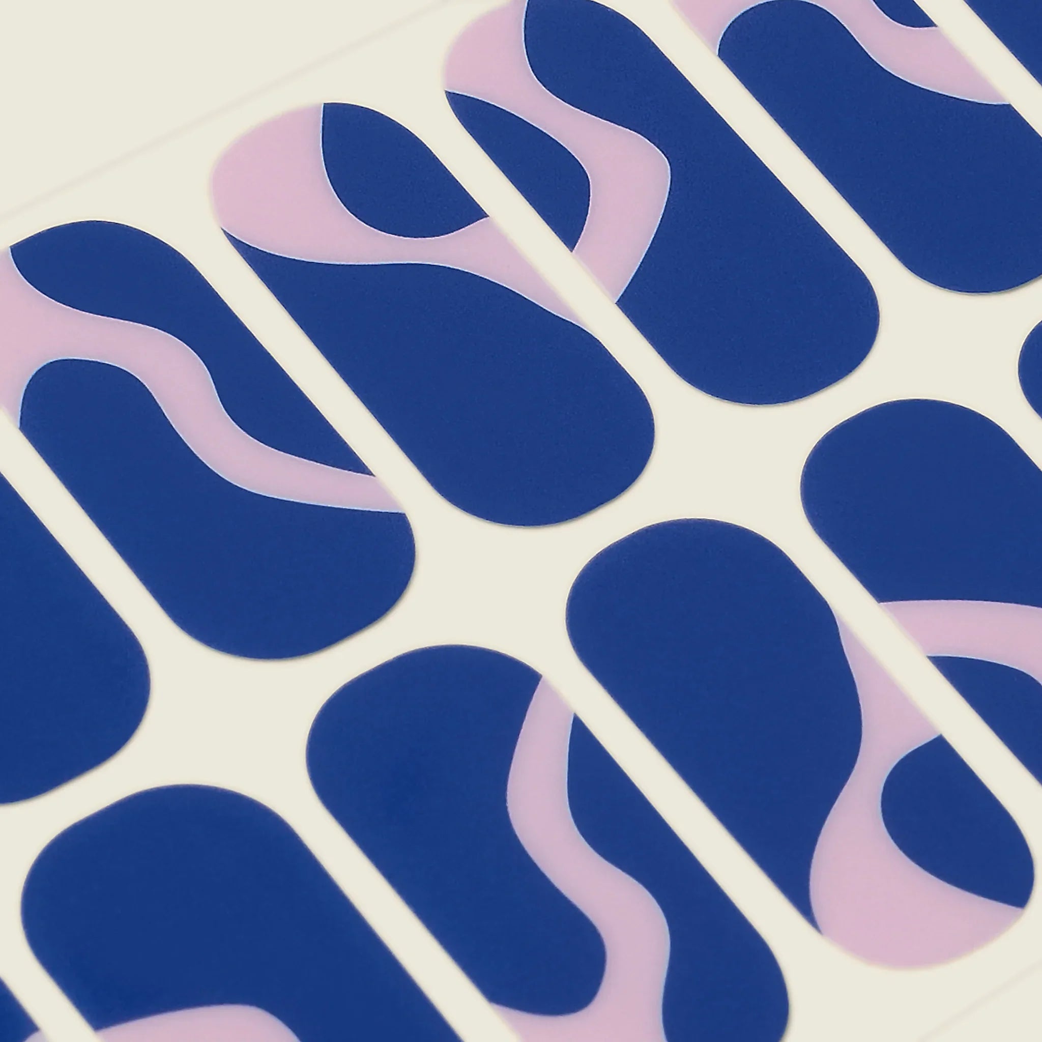 mesme Nia Blue & Lilac 3+ Day UV-Free Gel Nail Wraps — Strip Sheet Close-Up