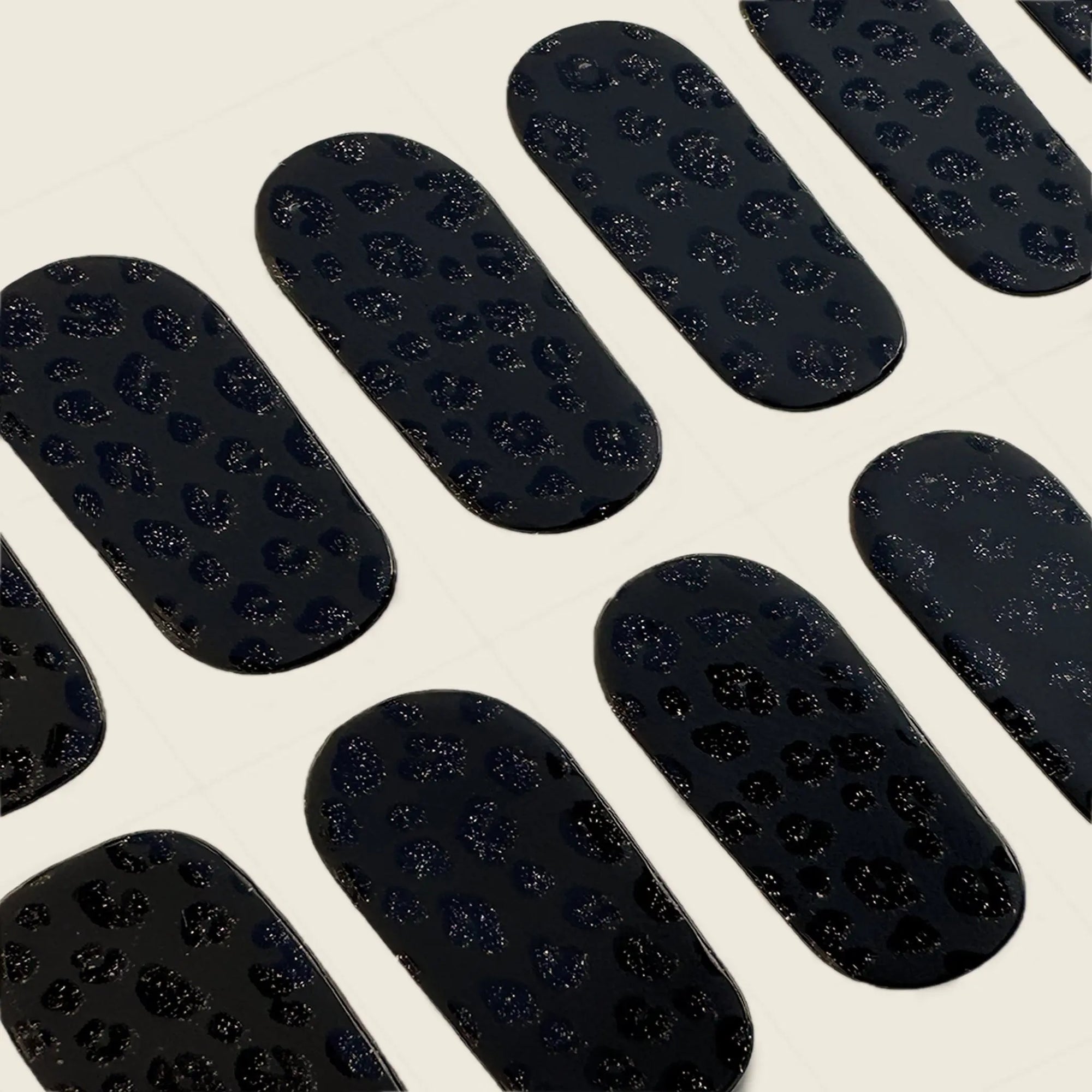 mesme Nina Black 14-Day UV Gel Nail Wraps — Strip Sheet Close-Up