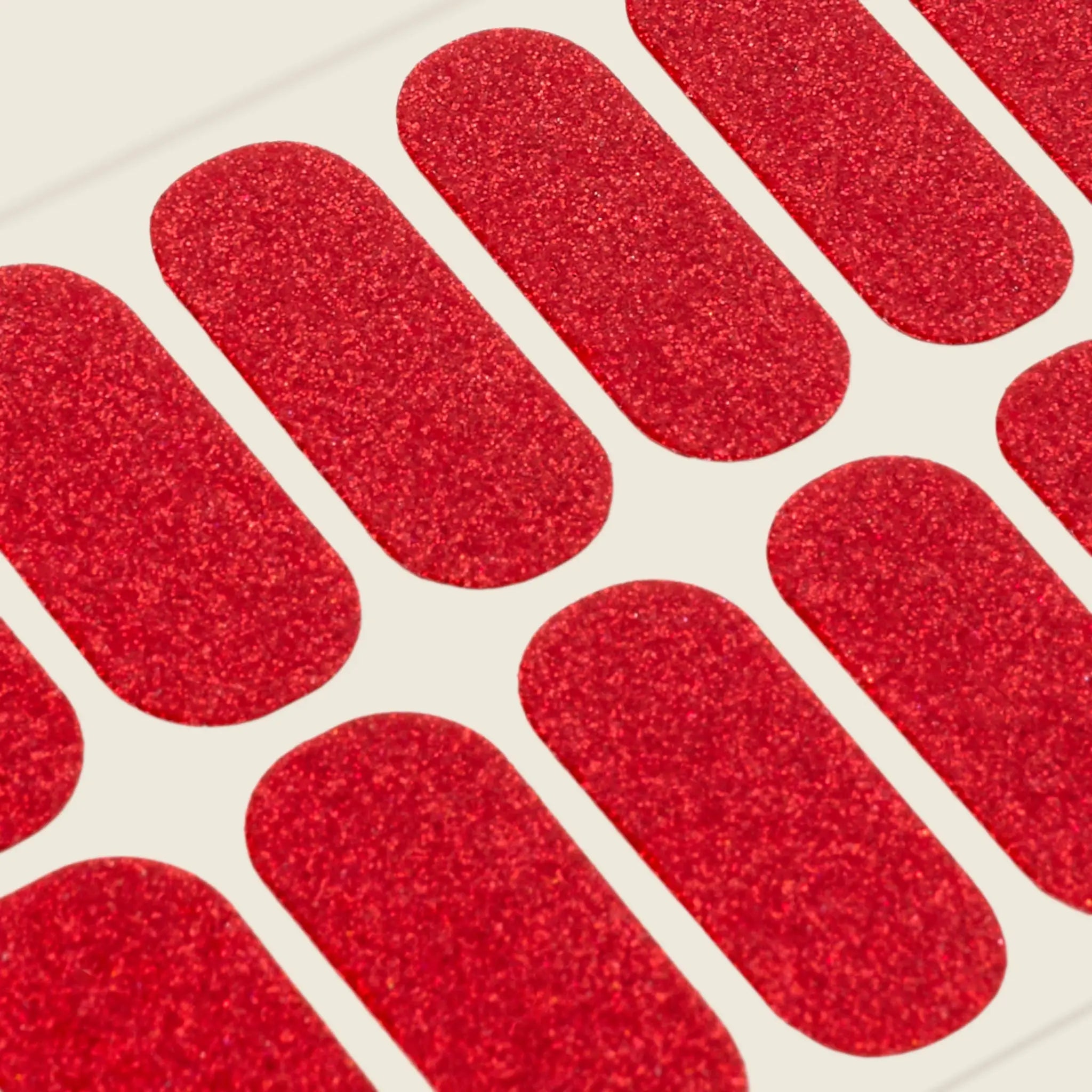 mesme Noelle Red 3+ Day UV-Free Nail Wraps — Strip Sheet Close-Up