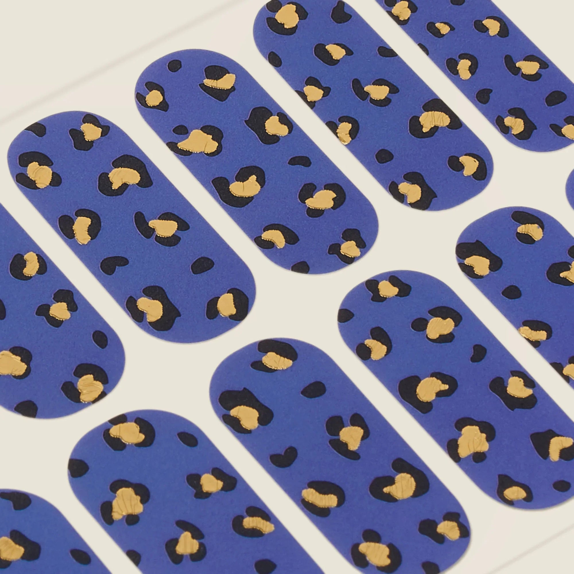 mesme Ursina Cobalt Blue 3+ Day UV-Free Gel Nail Wraps — Strip Sheet Close-Up